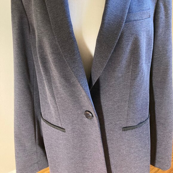 Tommy Hilfiger Women's Blazer size 12 Dark Blue Lined Academia Preppy Long - Picture 11 of 12
